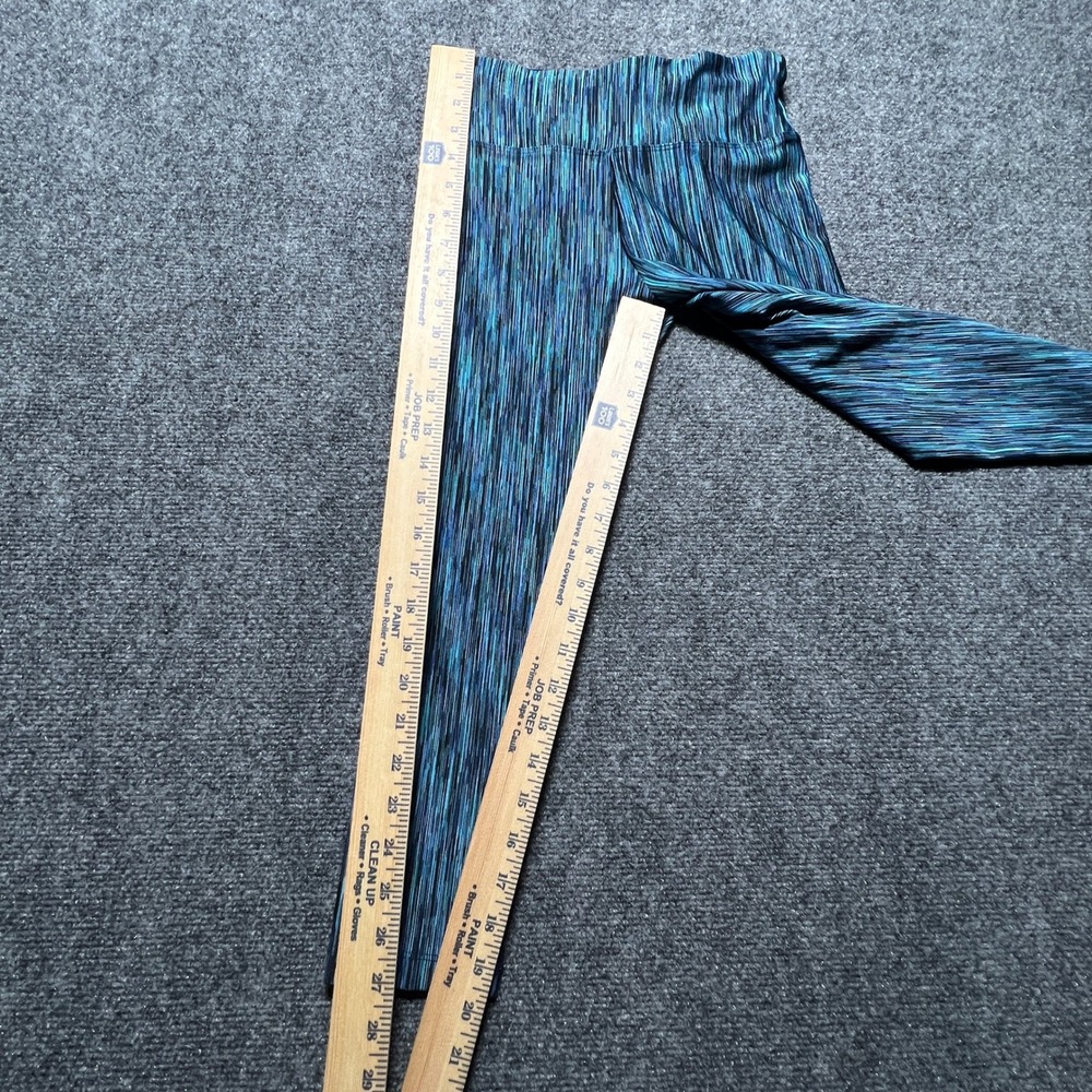 Lorna Jane Teal Space Dye Cropped Leggings High Rise Activewear 7/8 Yoga Pants - Picture 3 of 8